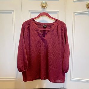 Classy Burgundy Peasant Style Top from Ann Taylor